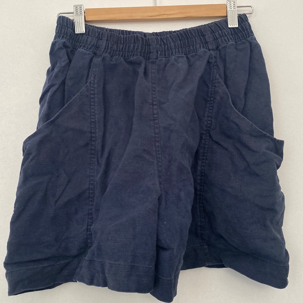 Elizabeth Suzann Clyde Shorts Navy Linen Size 8